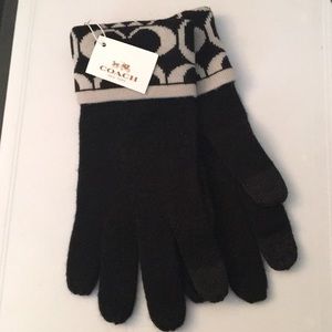 Brand new, black, knit coach gloves- tags on!